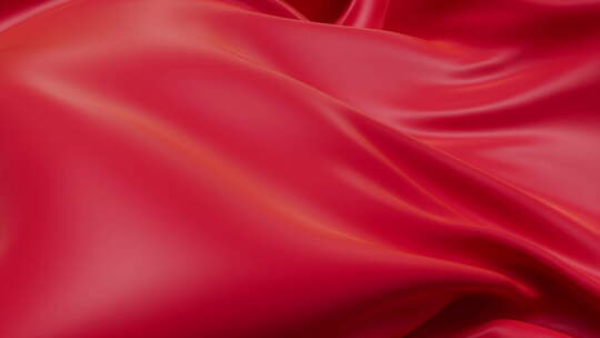 红色大气飘动的丝绸