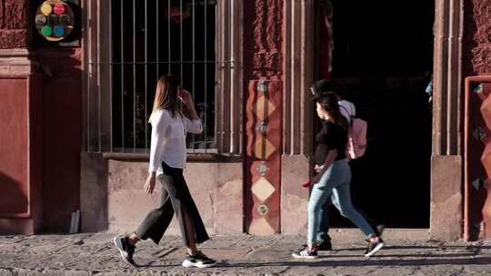 墨西哥圣米格尔人文道路行人街巷地拍