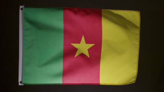 工作室拍摄喀麦隆国旗特写