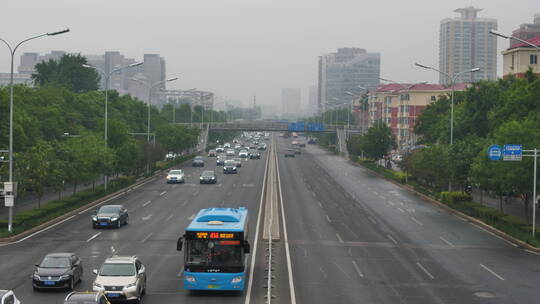 北京cbd白天城市风光拥挤道路交通