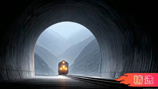 隧道深处光影交错未来科技感十足