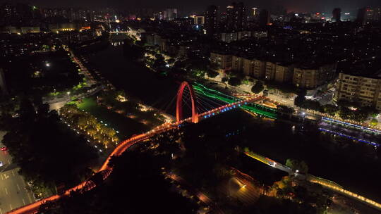 江门城市风光繁华夜景视频素材模板下载