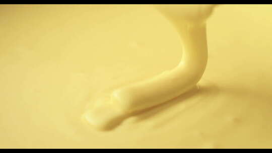 黄奶油芝士奶酪粘稠液体流体视频素材模板下载