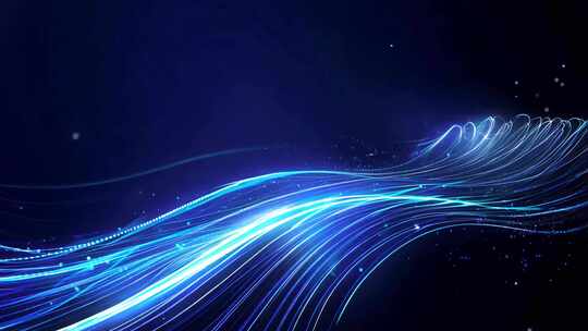 蓝色光线流动粒子科技背景艺术节舞台背景
