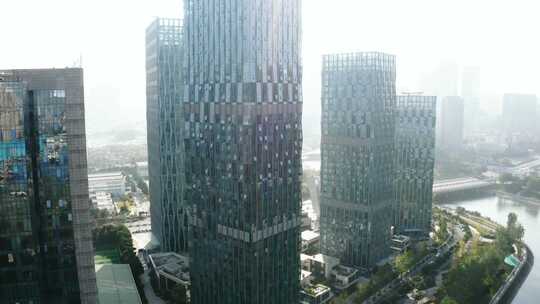 成都锦江工业园区CBD写字楼无人机航拍