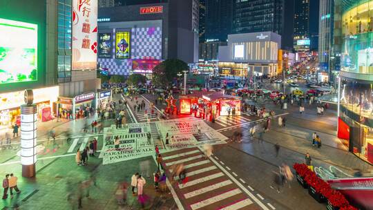 8K重庆观音桥夜景人流