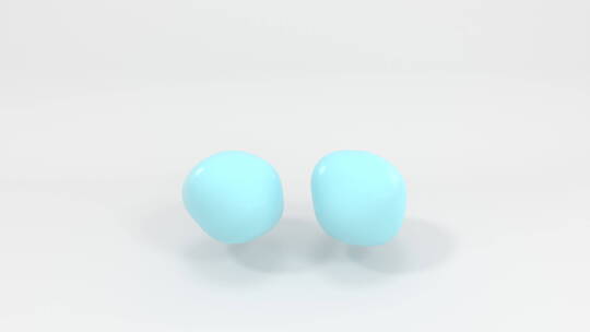 分解的蓝色颜料球体 3D渲染
