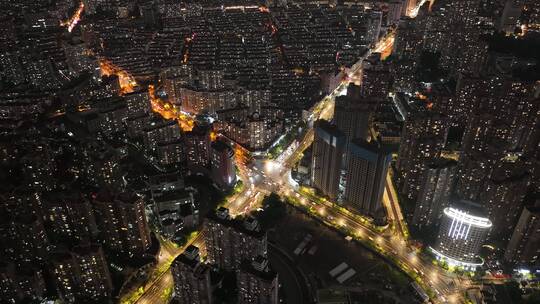 四平路曲阳路夜景航拍