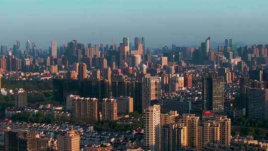杭州市城市风光高楼大夏风光航拍视频素材模板下载