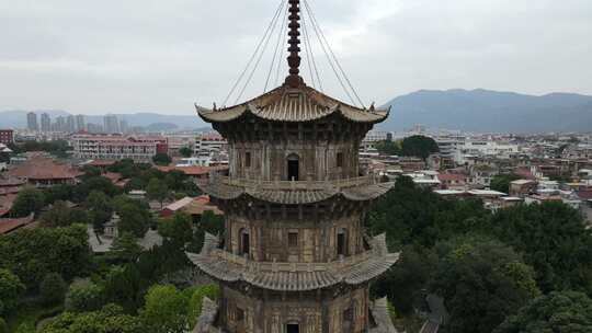 航拍福建泉州西街开元寺视频素材模板下载