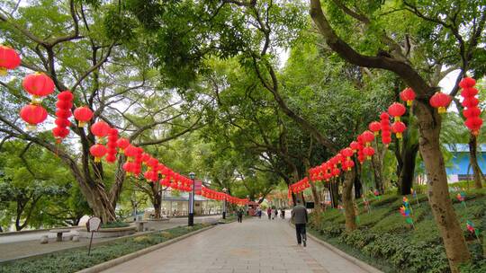 春节红灯笼祈福许愿树