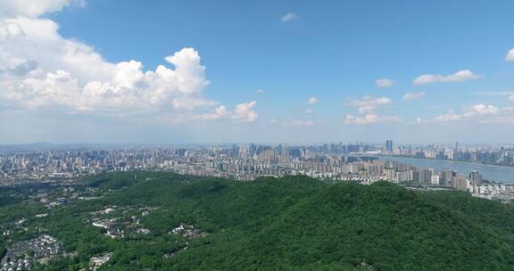 无人机横扫杭州市区西湖钱塘江全景