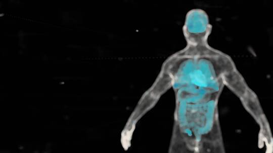 身体生物科技人体扫描点模型蓝色三维渲染