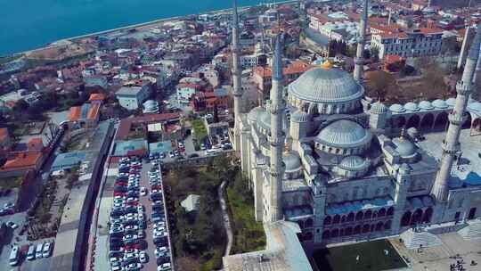 土耳其伊斯坦布尔圣索菲亚教堂4K航拍