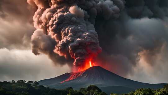 火山喷发壮观景象