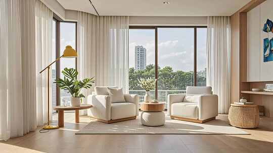现代简约客厅家居室内设计舒适生活空间