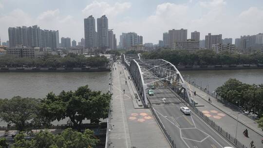 航拍广州珠江大桥