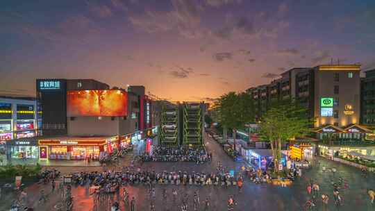 深圳龙华区大浪商业街人流延时7视频素材模板下载