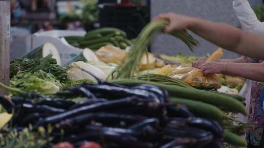 菜市场农贸市场卖菜视频素材模板下载