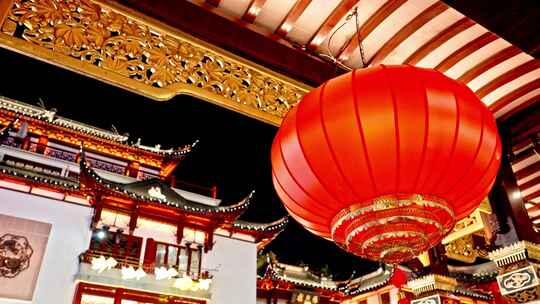春节新年过年红灯笼特写空镜运镜视频素材模板下载