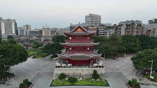 四川宜宾合江楼三江交汇处长江之珠航拍