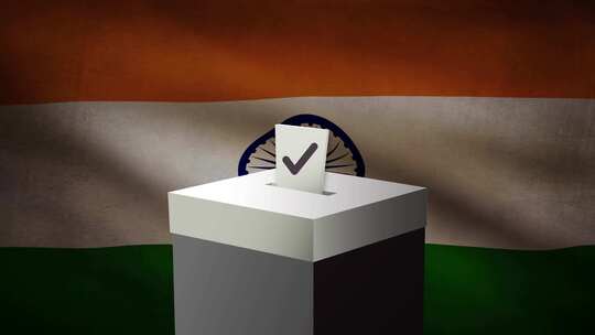 印度大选期间将选票投进投票箱