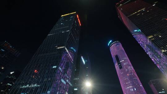广西南宁五象新区商业中心高楼大厦街景夜景