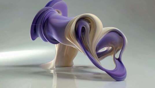 3D渲染抽象流体造型
