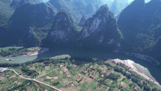 桂林杨堤风景区航拍