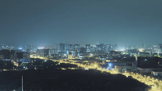 城市延时 杭州西湖 钱塘区 下沙 夜景 交通