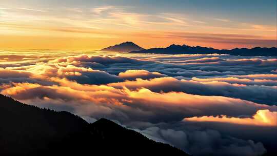 日出云海朝阳山峰山川