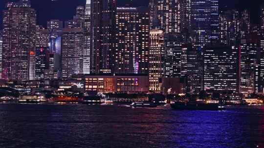 香港夜景维多利亚港视频素材模板下载
