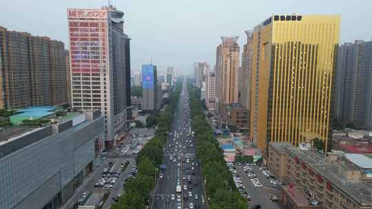 河北邯郸城市建设高楼大厦交通航拍 (2)