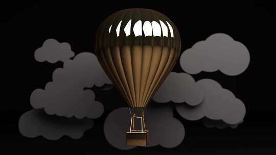 热气球概念的3d渲染视频素材模板下载