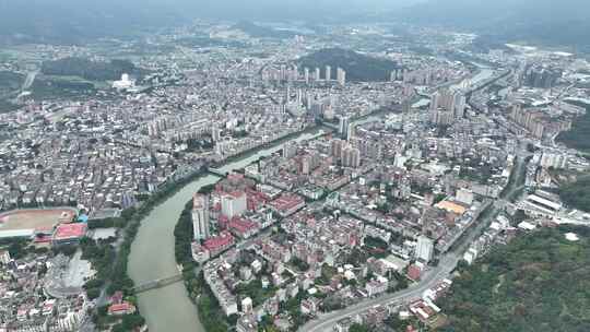 福建省泉州市永春县主城区城市美景街景航拍