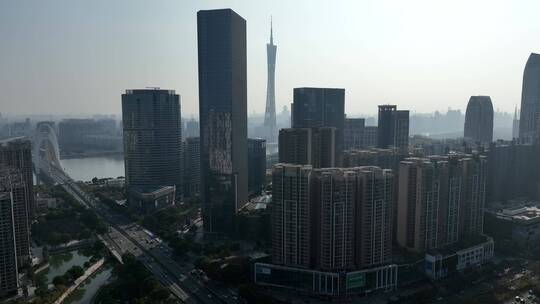 广州天河区珠江新城CBD建筑群视频素材模板下载