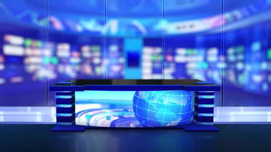 新闻演播室主播台