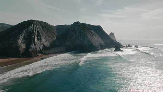 普拉亚Da Adraga，葡萄牙，海洋，