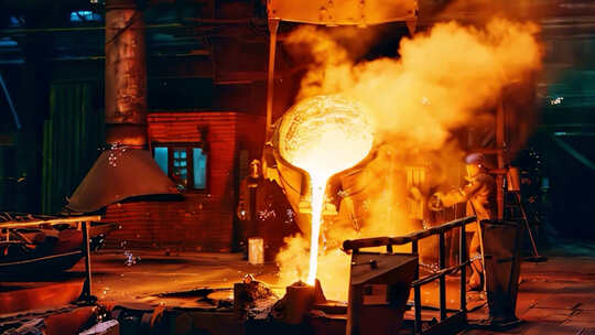 电焊 炼钢工厂 工人视频素材模板下载