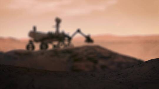 4K 火星上机器人采集火星岩石土壤样本科技