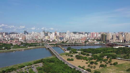 泉州市区航拍大景晋江河江滨经济丰泽鲤城视频素材模板下载