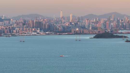 前海海平面深圳大全景城市航拍