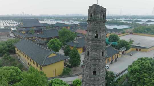 上海青龙古寺上海青浦区寺庙航拍