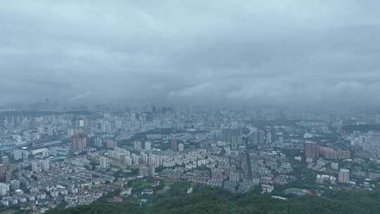 福州晋安区大景航拍鼓楼区城市阴天建筑风光