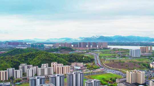 杭州滨江城市建筑风景航拍