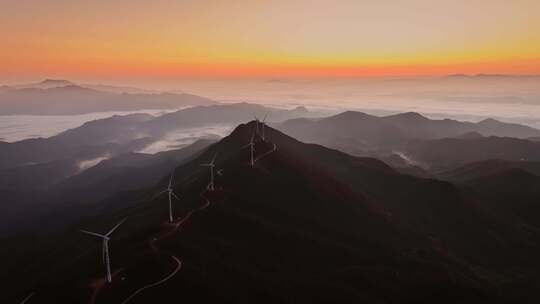 河源缺牙山日出云海航拍视频4K