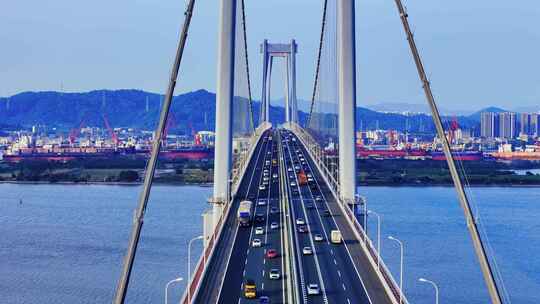 广州黄埔大桥航拍视频素材模板下载