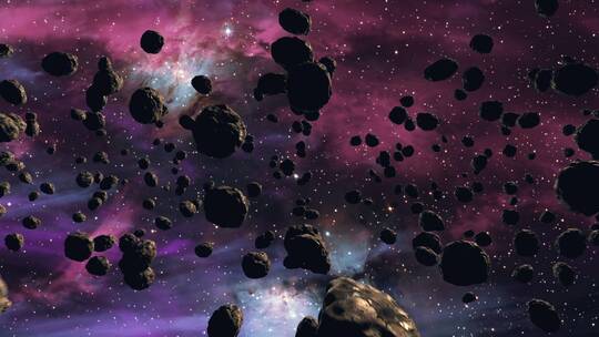 太空中的陨石群