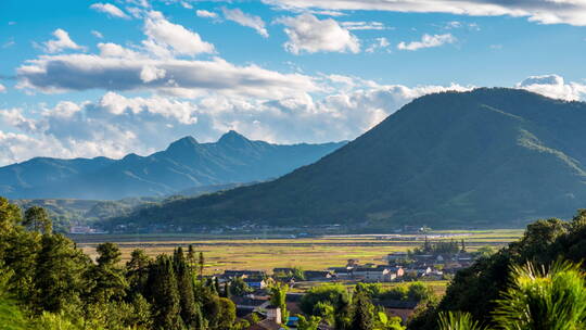 【延时】深秋的乡村田园风景