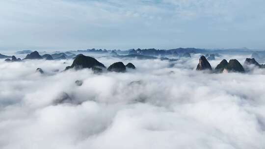 桂林山水云海航拍